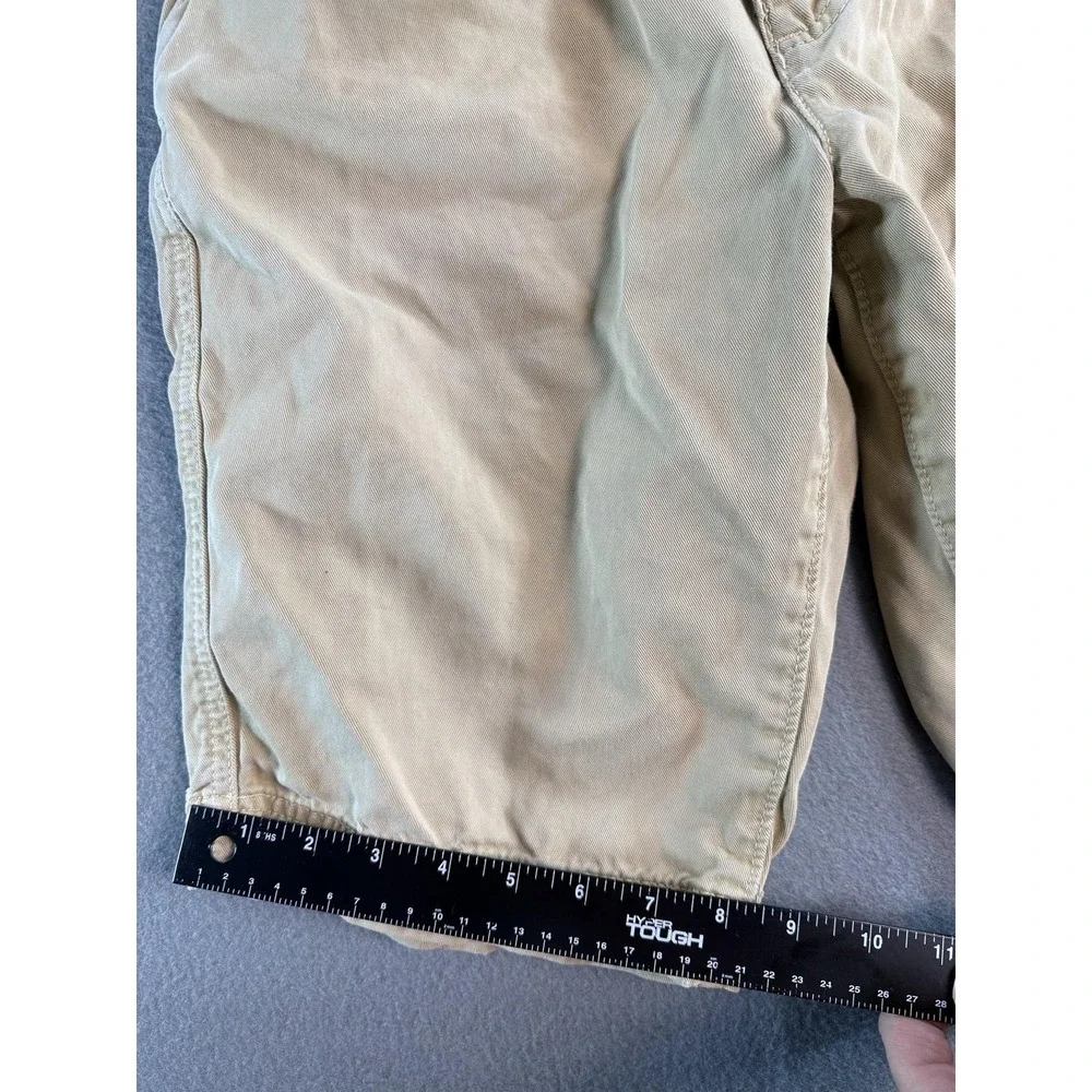 Y2K American Eagle Longer Length Shorts Mens 28 Beige Chino 11 Inseam